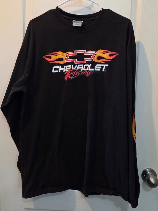 chevrolet Other - Vintage Chevrolet Racing Flames Long Sleeve Black T-Shirt L